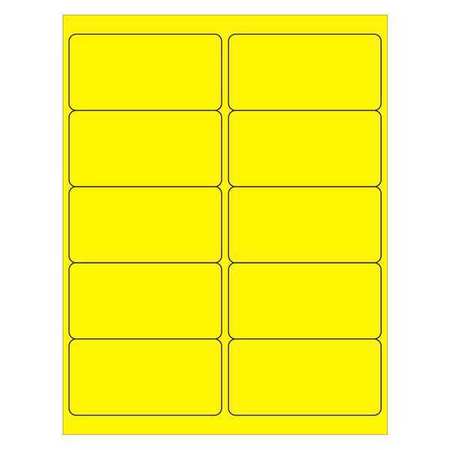 TAPE LOGIC Tape Logic® Rectangle Laser Labels, 4" x 2", Fluorescent Yellow, 1000/Case LL178YE
