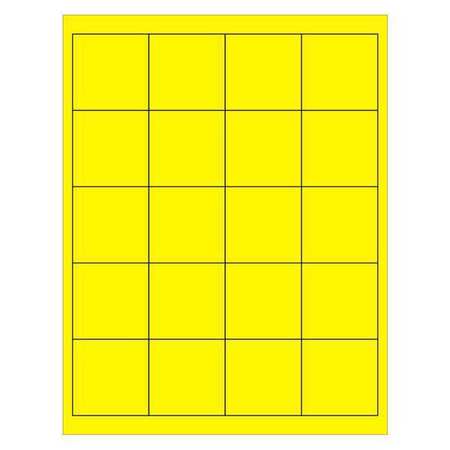 TAPE LOGIC Tape Logic® Rectangle Laser Labels, 2" x 2", Fluorescent Yellow, 2000/Case LL172YE