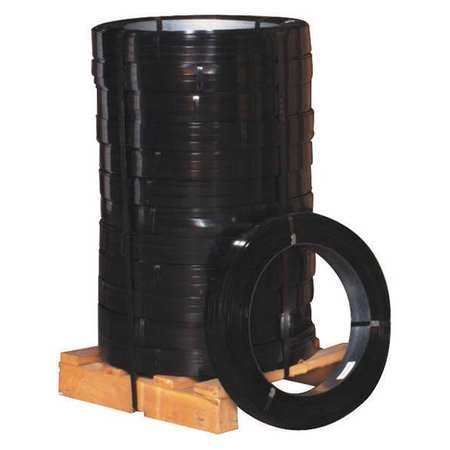 PARTNERS BRAND Regular-Duty Steel Strapping, 5/8" x .015 Gauge x 3,140', Black, 100Lbs./Coil SS58015