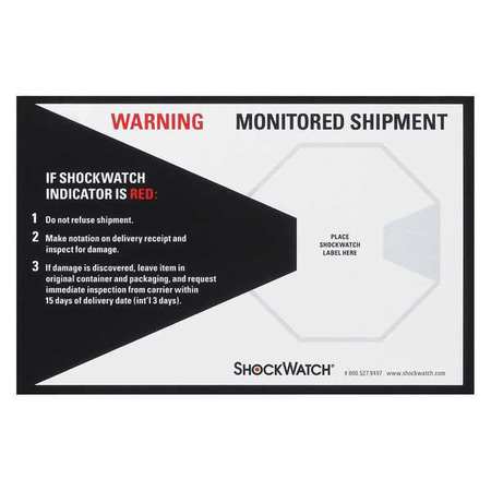 SHOCKWATCH ShockWatch® Companion Labels, White/Black, 200/Case SHWCL
