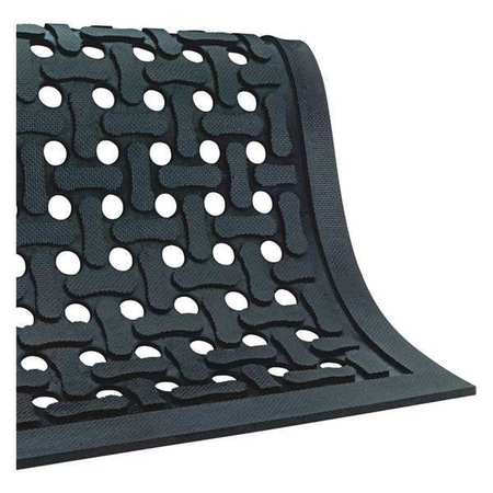 PARTNERS BRAND Black Drainage Holes Drainage Mat, Slip Guard, 3x9 ft. 3 ft. W x 9 ft. L MAT217