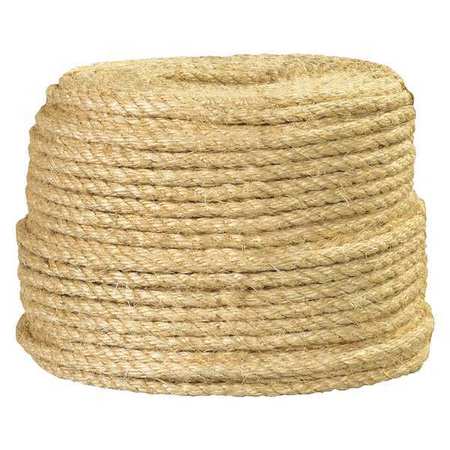 PARTNERS BRAND Sisal Rope, 3/8", 865 lb, Natural, 500'/Case TWR131