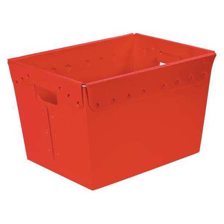 PARTNERS BRAND Nesting Space Age Totes, Red, Plastic, 13 in W, 12 in H, 6 PK BINS187