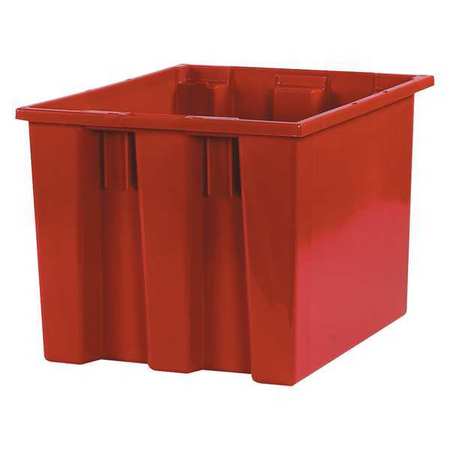 PARTNERS BRAND Stack and Nest Container, Red, Plastic, 6 PK BINS117