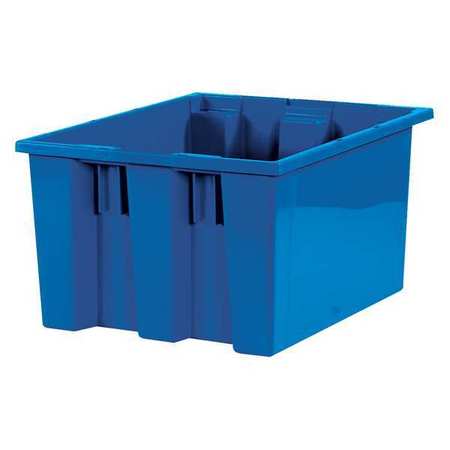 PARTNERS BRAND Stack and Nest Container, Blue, Plastic, 6 PK BINS113
