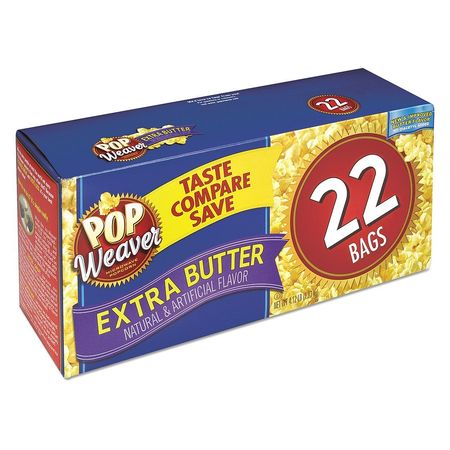 Pop Weaver 2.5oz Microwave Popcorn, Extra Butter, 22 PK 105512