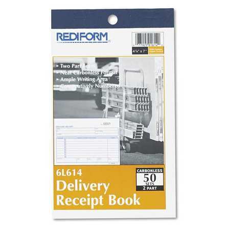 REDIFORM Delivery Receipt Book, 50 Sets 6L614