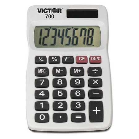 Victor Calculator, 8Digit Handheld, White 700