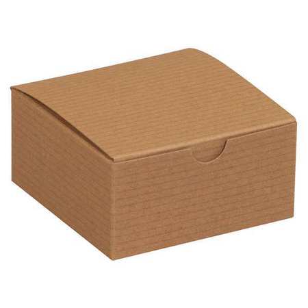 PARTNERS BRAND Gift Boxes, 4" x 4" x 2", Kraft, 100/Case GB442K