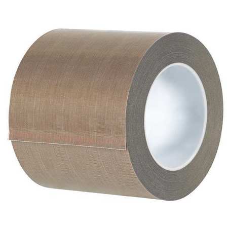 PARTNERS BRAND PTFE Glass Cloth Tape, 3 Mil, 4" x 18 yds., Brown, 1/Case T969213