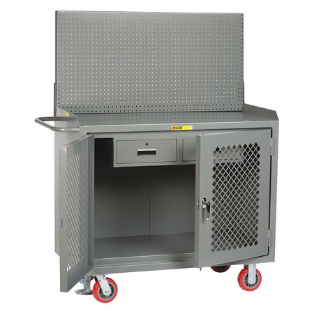 Little Giant Bench Cabinet, Pegboard, Drawer, Steel Top MBP2D-2DRFL-PB