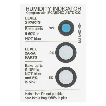 PARTNERS BRAND Humidity Indicators, 5-10-60%, 2" x 3", White, 125/Case DES162