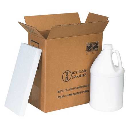 PARTNERS BRAND Plastic Jug Shipper Kit, 2 - 1 Gallon, 12" x 6" x 12 3/4", Kraft, 1/Each HAZ1131