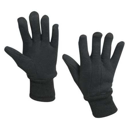 PARTNERS BRAND 100% Jersey Cotton Gloves, Large, Black, 12 Pairs/Case GLV1012L