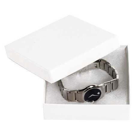 Partners Brand Jewelry Boxes, 3 1/2" x 3 1/2" x 1", White, 100/Case JB331W