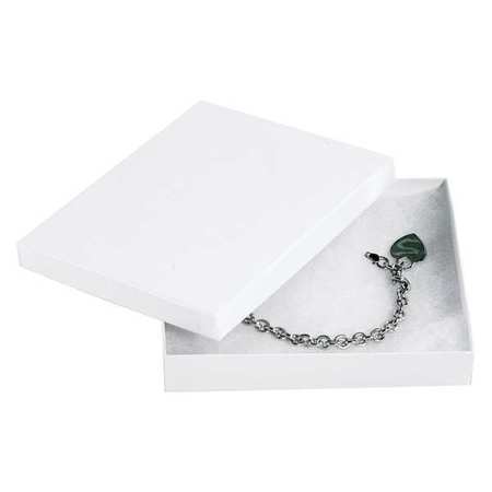 PARTNERS BRAND Jewelry Boxes, 6" x 5" x 1", White, 50/Case JB651W