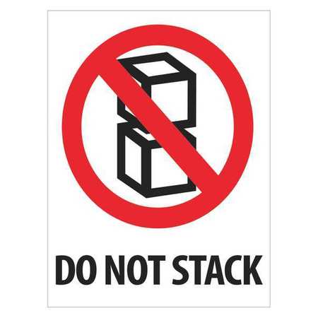 Tape Logic Tape Logic® Labels, "Do Not Stack", 3" x 4", Red/White/Black, 500/Roll IPM309