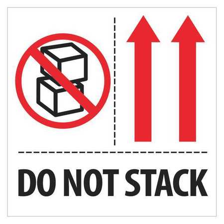 TAPE LOGIC Tape Logic® Labels, "Do Not Stack", 4" x 4", Red/White/Black, 500/Roll IPM324