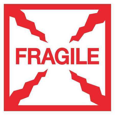 TAPE LOGIC Tape Logic® Labels, "Fragile", 2" x 2", Red/White, 500/Roll DL1316