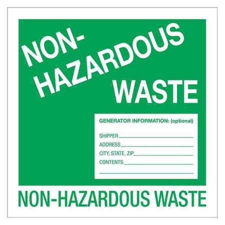 TAPE LOGIC Tape Logic® Labels, "Non-Hazardous Waste", 6" x 6", Green/White, 500/Roll DL1302