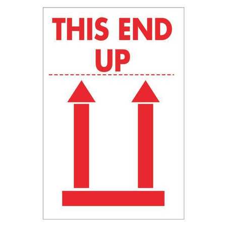 TAPE LOGIC Tape Logic® Labels, "This End Up", 2" x 3", Red/White, 500/Roll DL5154