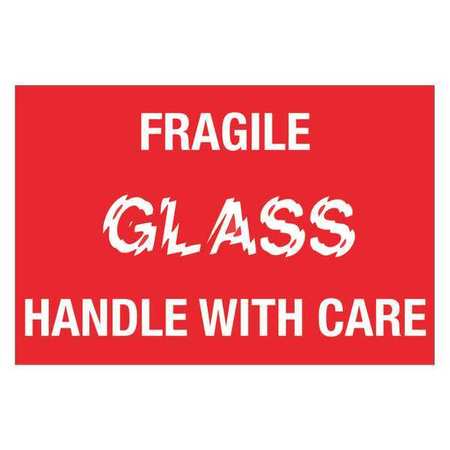 TAPE LOGIC Tape Logic® Labels, "Fragile - Glass - Handle With Care, 2" x 3", Red/White, 500/Roll DL1066