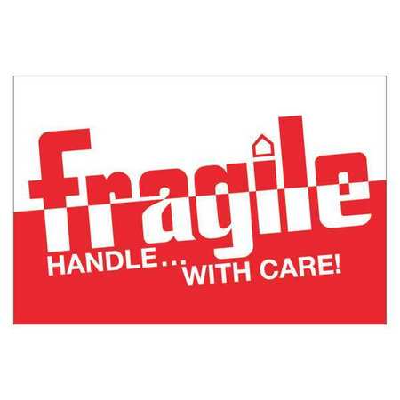 TAPE LOGIC Tape Logic® Labels, "Fragile - Handle With Care", 2" x 3", Red/White, 500/Roll DL1054