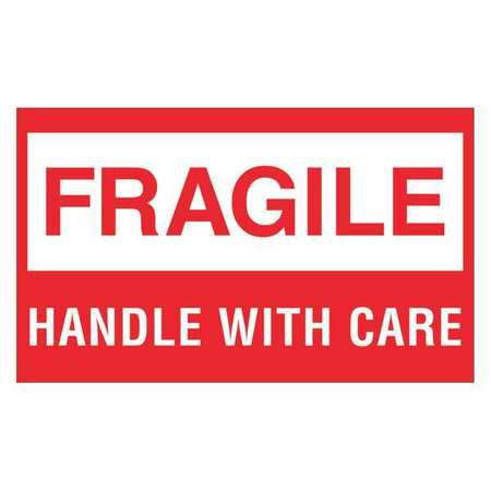 TAPE LOGIC Tape Logic® Labels, "Fragile - Handle With Care", 3" x 5", Red/White, 500/Roll DL1070
