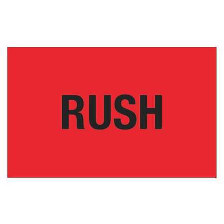 TAPE LOGIC Tape Logic® Labels, "Rush", 1 1/4" x 2", Fluorescent Red, 500/Roll DL1367