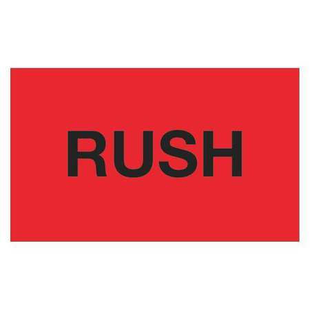 TAPE LOGIC Tape Logic® Labels, "Rush", 3" x 5", Fluorescent Red, 500/Roll DL1368