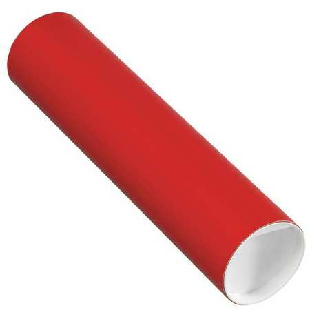 Partners Brand Mailing Tubes with Caps, 3 x 12, Red, 24/Case
