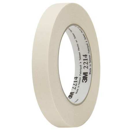 3M 3M™ 2214 Masking Tape, 5.2 Mil, 3/4" x 60 yds., Natural, 12/Case T934221412PK