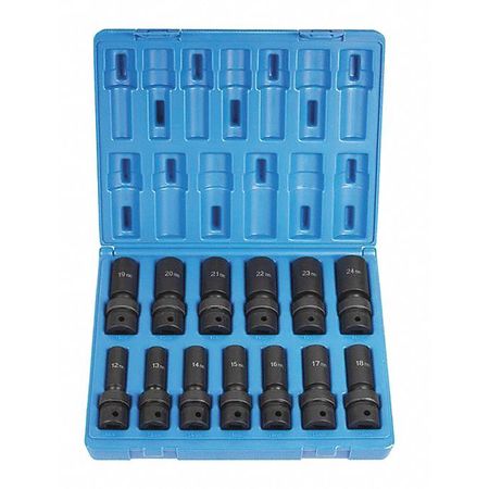 GREY PNEUMATIC 1/2" Drive Metric, 13 pcs 1313UMD