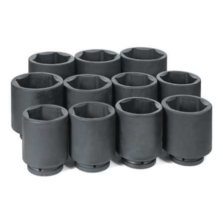 GREY PNEUMATIC 1" Drive Impact Socket Set, 11 pcs 9011D