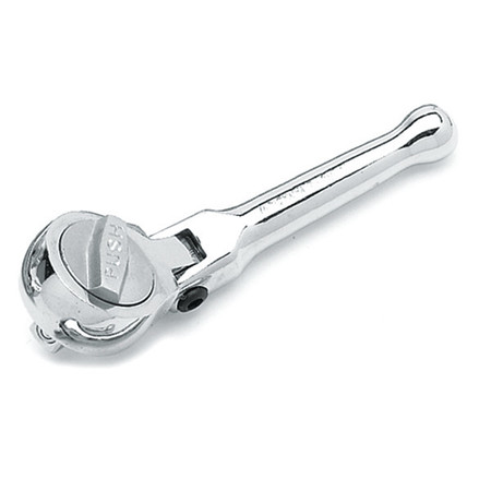 Performance Tool 3/8" Drive 41 Geared Teeth Flex Head Round Head Flex Ratchet, 3/8" D, 5" L, Nickel Chrome W38115