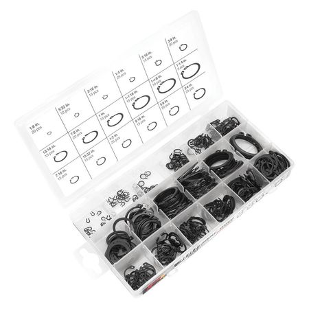 PERFORMANCE TOOL Snap Ring External Retaining Ring Assortment, 300 Pieces, 18 Sizes W5212