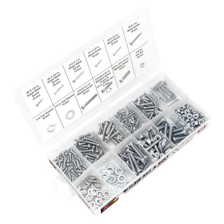 Performance Tool SAE Nut and Bolt Hardware Kit, 347 Pc W5221