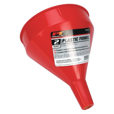 Performance Tool Plastic Funnel, 2 Quart W54276
