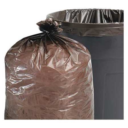 Stout 33 gal Trash Bags, 33 in x 40 in, Extra Heavy-Duty, 1.3 mil, Brown/Black, 100 PK T3340B13