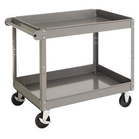 Tennsco Two Shelf Metal Cart, 24x36x32H, Gray, Steel, 2 Shelves SC-2436