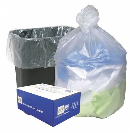 ULTRA PLUS 16 gal Trash Bags, 24 in x 33 in, Light-Duty, 8 microns, Natural, 200 PK WHD2431