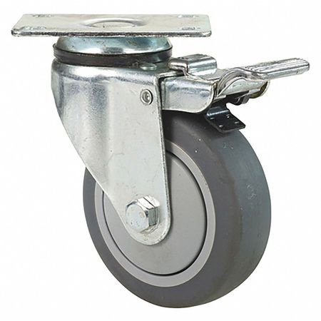 FAIRBANKS Casters, Total Lock Series Swivel, 4" TL03-4-TPR