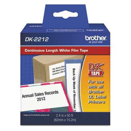 BROTHER Label Tape, 2-3/7x50 ft. DK-2212