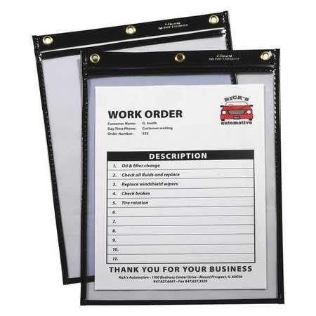 C-LINE PRODUCTS Shop Ticket Holder, 9x12, Black, PK15 50912