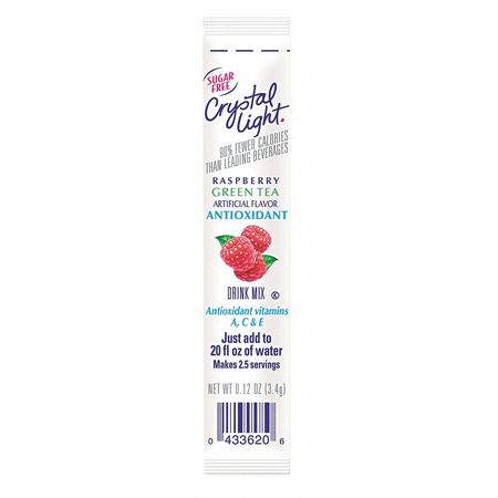 Crystal Light On the Go Tea Mix Powder, 0.16 oz., Mix Powder, Raspberry Green Tea, 30 PK 00362