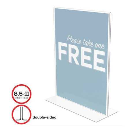DEFLECTO Sign Holder, Double-Sided, 8.5x11", Clear 69201