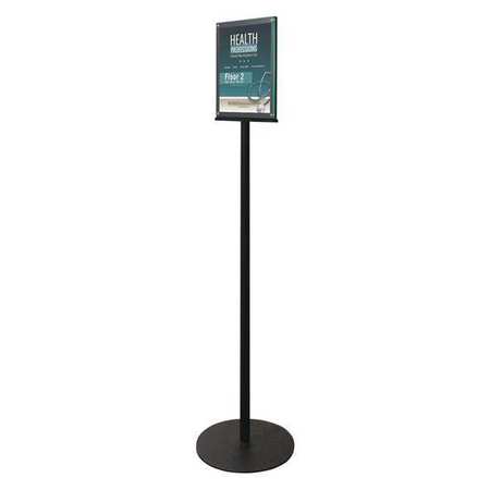 Deflecto Sign Stand, Magnetic, 2 Side, 8.5x11", Black 692056