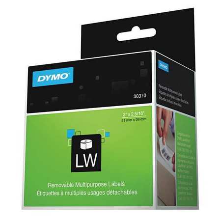 DYMO Label, White, Black 30370