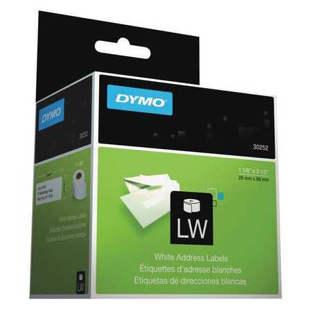 Dymo Address Label, Self-Adhesive, White, PK2 30252