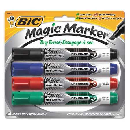 Bic Marker, DryEraseSet, Assorted, PK4 GELITP41-AST